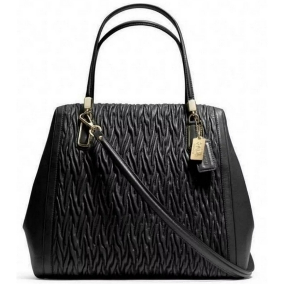 Coach Handbags - ✨ Coach Limited Edition Large Black Madison Satchel – Gathered Twist Leather 👜